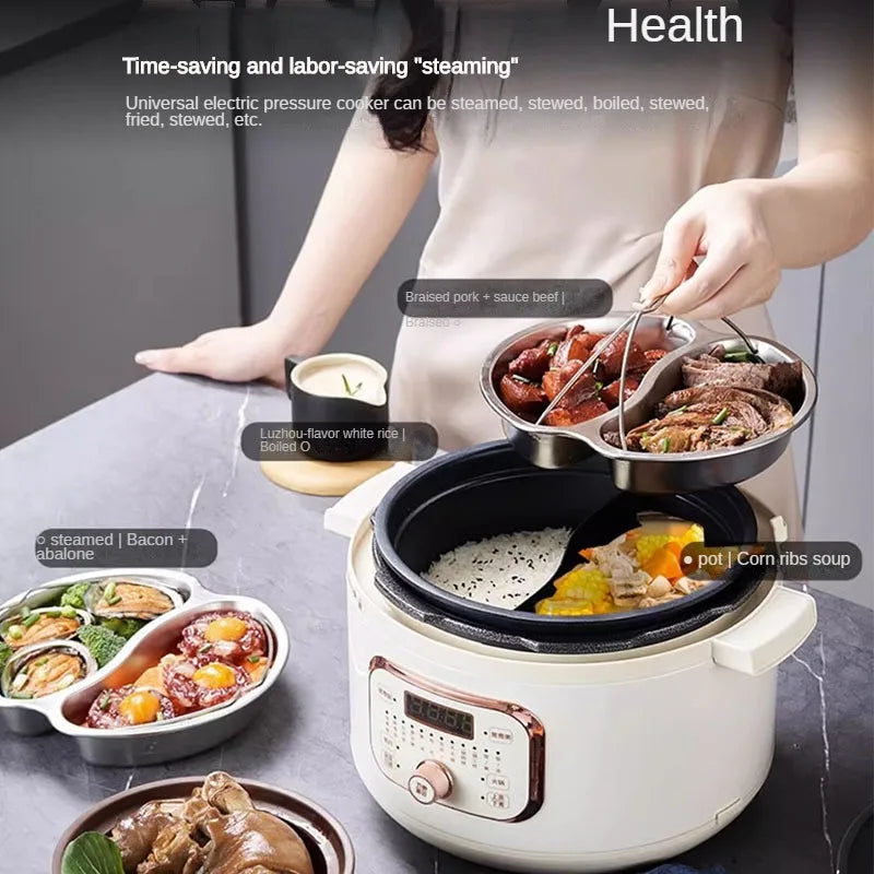 220V Home Electric Pressure Cooker 2 Flavor Multifunctional Rice Cooker Non-stick Multi Cooker & 2 Flavor Inner and Steamer.