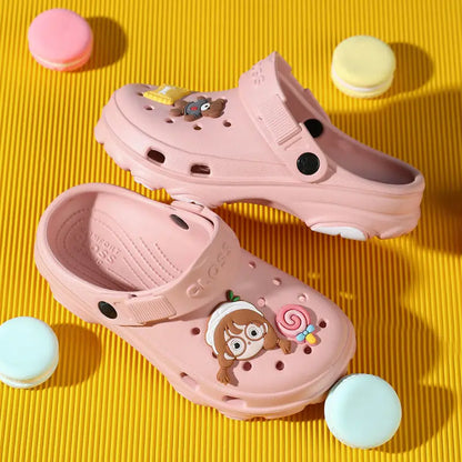 3-12y Kids Mules & Clogs Summer Boys Girls Sandals Cartoon 6 Colors Non-slip Comfortable Beach Slippers Children Garden Shoes 24.