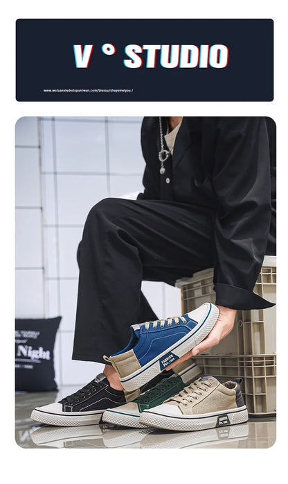 Atmungsaktive Herren-Skateschuhe aus Segeltuch mit weicher Sohle, lässige Turnschuhe, trendige, vielseitige, leichte, rutschfeste Slip-On-Sportschuhe, Größe 37–48