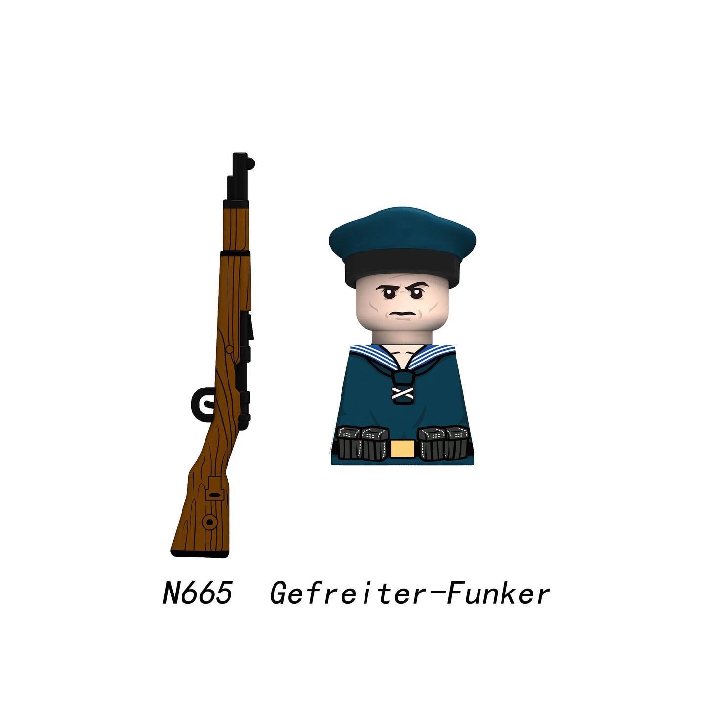 Military WWII Figure Building Blocks Accessories MP40 Rocket Launcher MG42 Officer Army Camouflage Soldier Pzf 98K Toy Gift N029