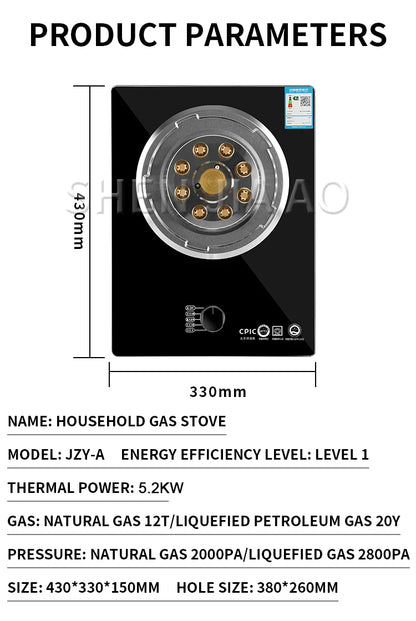 5.2Kw Gas Stove Single Stove Liquefied Petroleum Gas Desktop Embedded Single Natural Gas Gas Stove Household Fierce Fire.