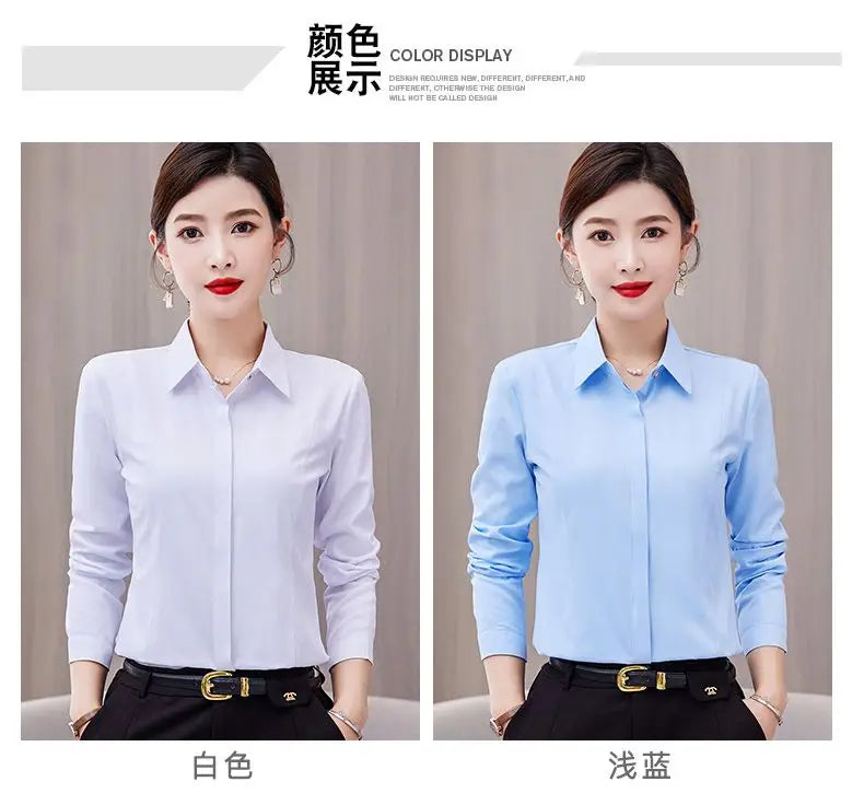 White Shirt Long-sleeved Slim Shirt Korean Style Professional Work Clothes Work Clothes.