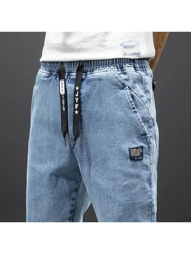 Spring Summer Jeans Men Fashion Tapered Harem Denim Pants Casual Jogger Baggy Jean Trousers Male Plus Size 5XL Streetwear.