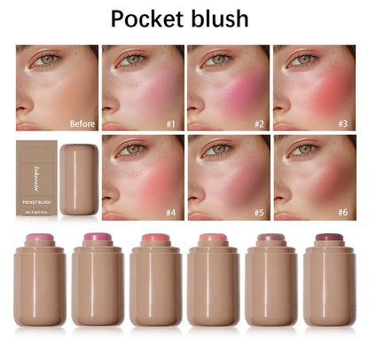 Magic Blush Stick 3-in-1 Cheek Lip Tinted Moistured Blush Stick Silky Brighten Blush Cream Blusher Cosmetics Tubes Matte Contour.