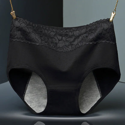 1pcs Cotton Womens Mid Waist Leak Proof Menstrual Panties Females Lace Widen Period Physiological Briefs Ventilate Comfort Panty.
