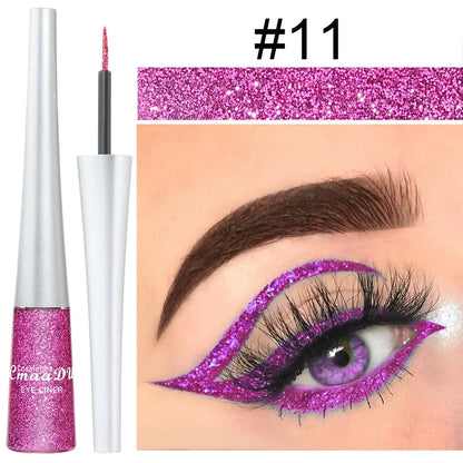 Glitter Liquid Eyeliner Pen Pearlescent Sequins Diamond Bright Shining Eyeliner Waterproof Lasting Eyeshadow Women Cosmetics 1pc