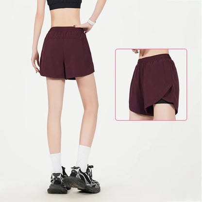 Yoga Short Pants Women Double Design Short Lightweight Comfortable Quick Dry Breathable Fitness Sport Anti-exposure Shorts Pants.