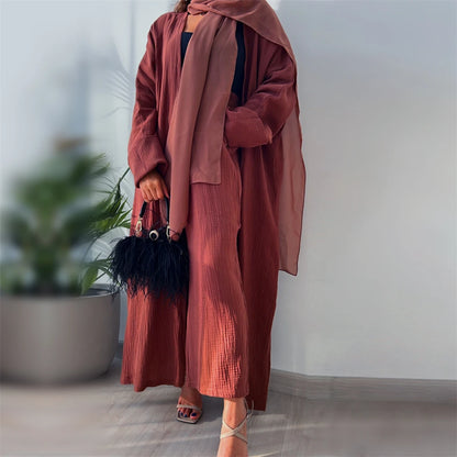 Modest Kimono Abaya Dubai Muslim Sets Islam Kaftan Dresses Kebaya Robe Femme Musulmane Abayas For Women Caftan Marocain Djellaba.