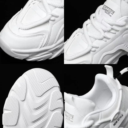 Men Sneakers Mesh Men Shoes PU Leather Platform Casual Sneakers Increased Vulcanized Shoes Light Running Shoes Tenis Masculino.