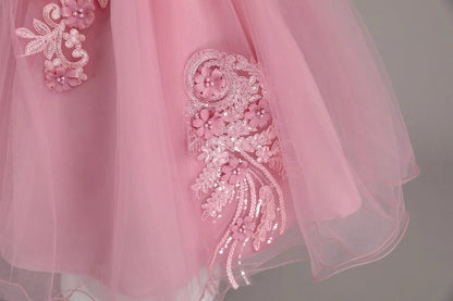 Neue Kinder kleid Spitze Blume Hochzeits kleid weibliche Klavier Performance Kleid Halloween Leistung kurze Mädchen Kleidung