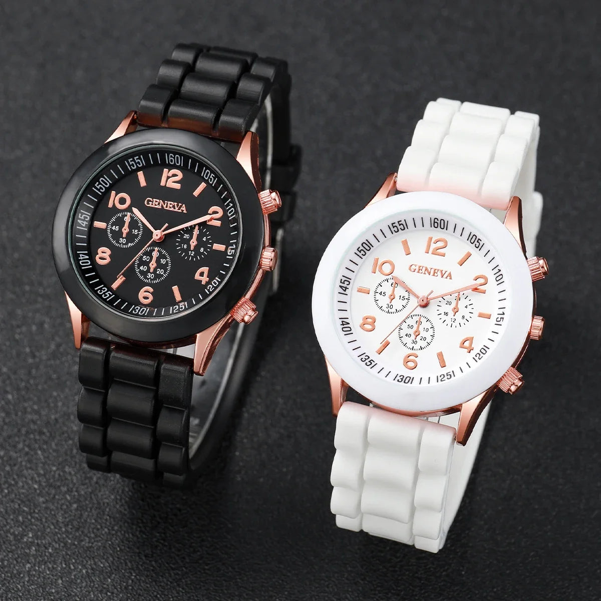 2/3PCS Fashion Silicone Band Women Watches Arabic Dial Ladies Quartz Watch Set Reloj Mujer（Without Box）.