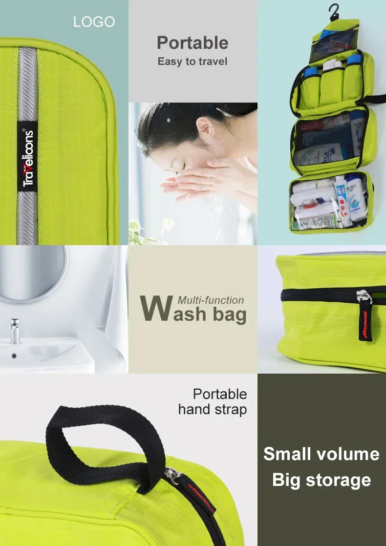 Hanging Men's Toiletry Bag Large Waterproof Cosmetic Bags Travel Organizer Lady Toiletries Makeup Toilet Foldable Bathroom Kit.