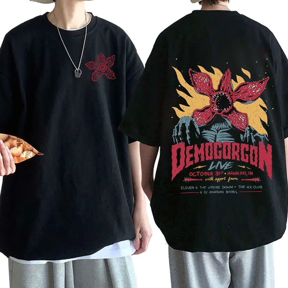 Eddie Munson The Demogorgon T Shirt Cannibal Flower Monster Print T-shirts Casual Cotton Tees Unisex harajuku Streetwear.