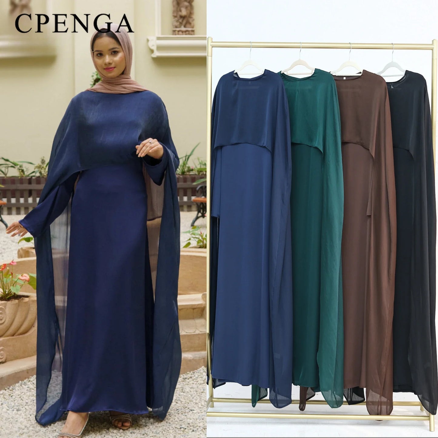 Ramadan 2 Piece Muslim Women Set Dubai Modest Abaya Islam Abayas Femme Elegant Arabic Clothing Fashion Turkey Solid Outfit 2025.