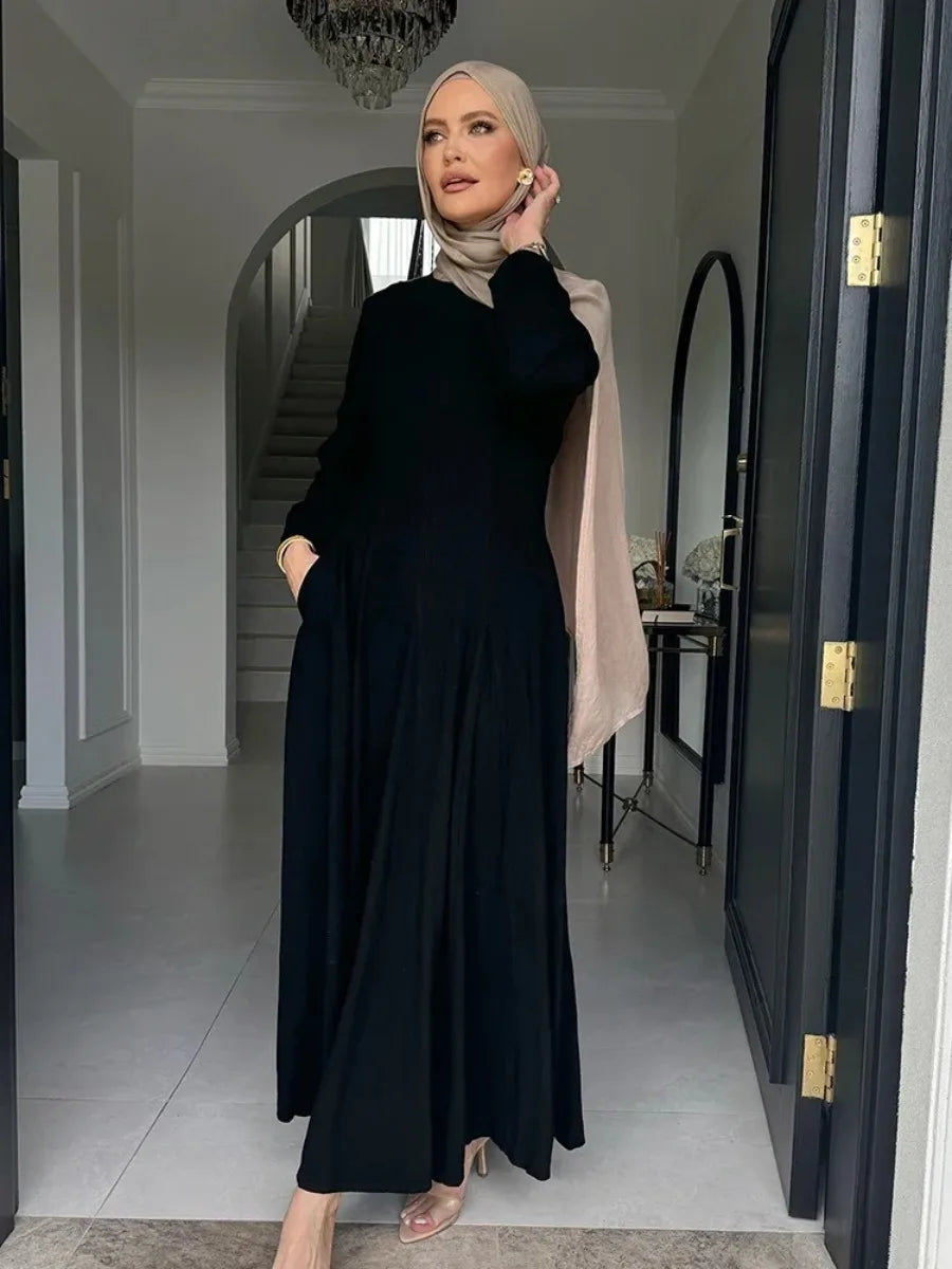 Muslimische Abaya Frauen Kleider Solide Schlank Jalabiya Eid 2025, Ramadan Marokko Islam Vestidos Largos Arabische Lange Robe Dubai Abayas Kaftan