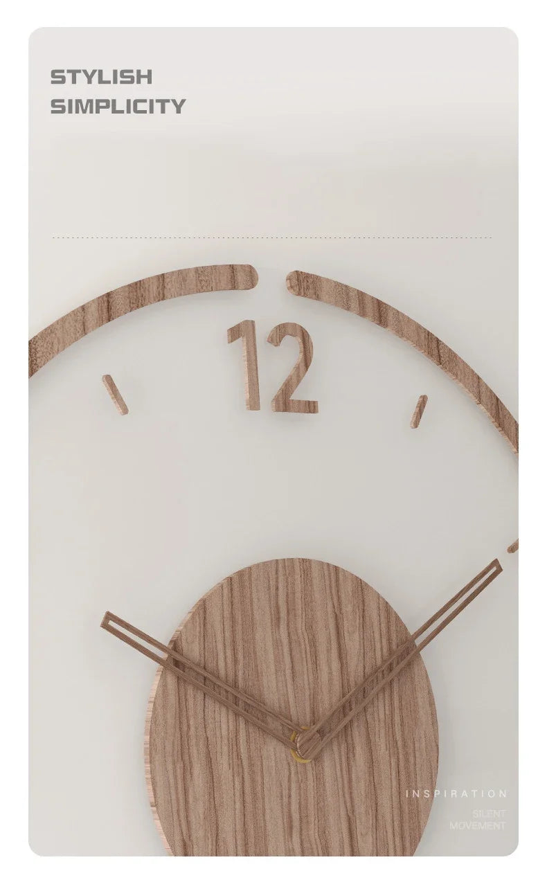 35 cm Wanduhr Wohnkultur Massivholz Kreative Stille Quarzuhr Wohnzimmer Dekoration Stumm Nordic Wanduhr X-Space