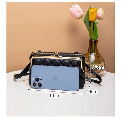 Fashion Women Luxury Leather Single Shoulder Bags Ladies Large Capacity Crossbody Mobile Phone Purse Female Messenger Wallet.