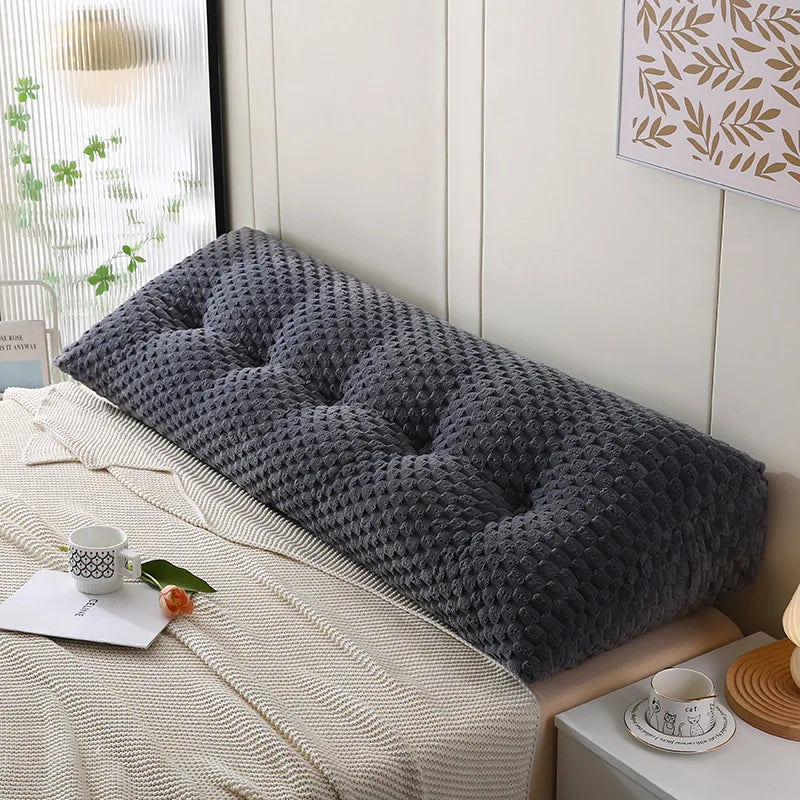 Wedge Headboard Pillow Bed Wedge Pillow for Headboard Triangular Headboard Pillow with Neck Roll Pillows with Removable Cover.