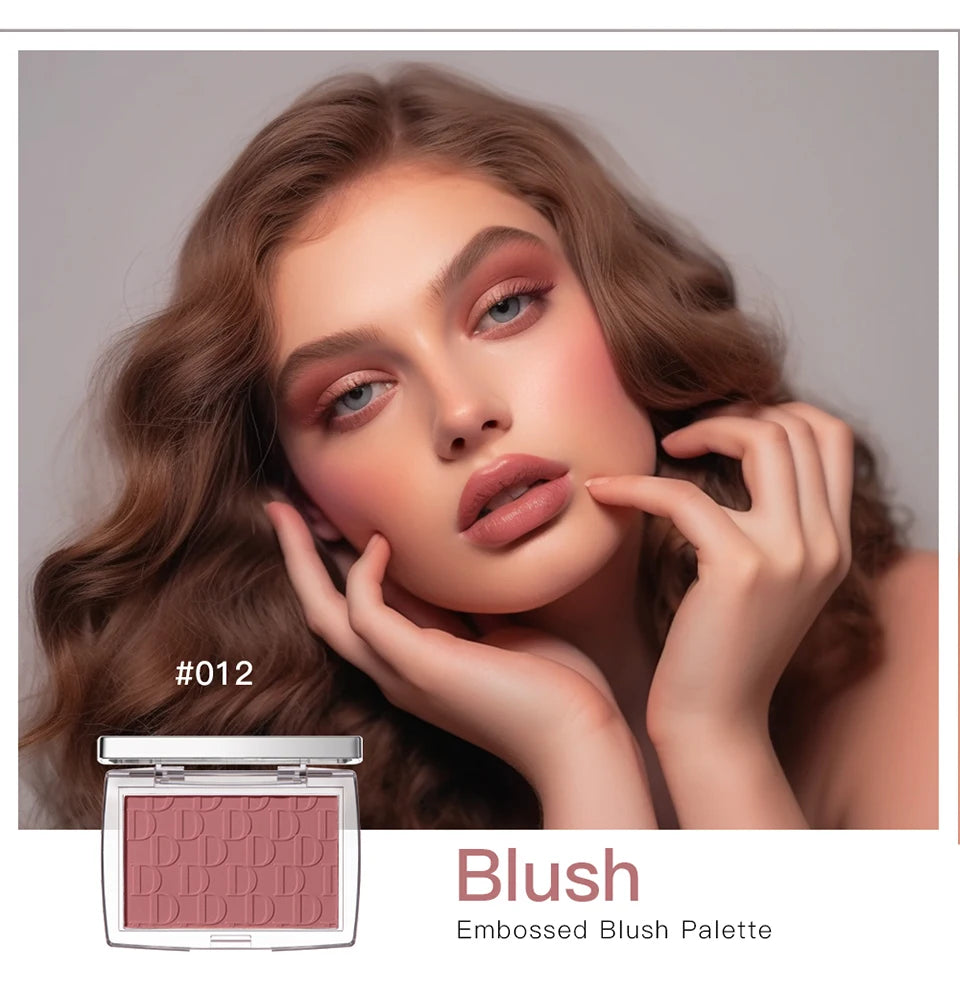 Blush Matte Natural Cheek Tint Brighten Face Waterproof Face Contouring Cosmetics Blush Powder Soft Female Makeup For Cheeks.