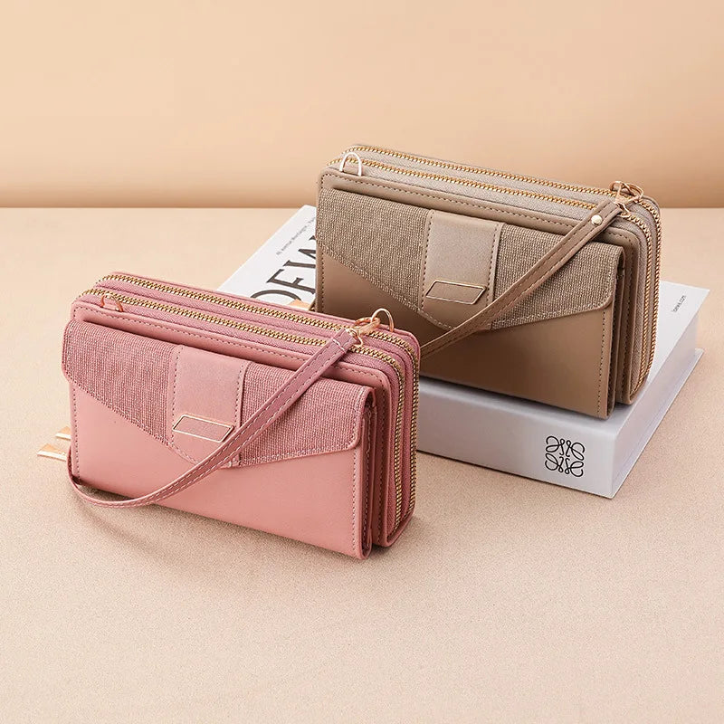 Fashion Women Luxury Leather Single Shoulder Bags Ladies Large Capacity Crossbody Mobile Phone Purse Female Messenger Wallet