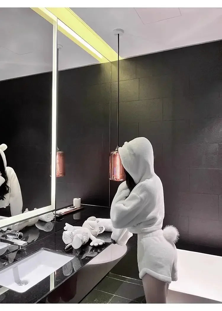 Stylish Pajama Sets for Women Kawaii Girls Autumn Winter Clothing Japan Style Long Sleeve Shorts Young Students Home Casual Soft.