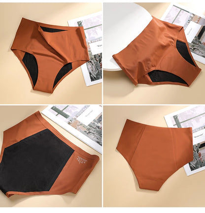 Hot Sale Mid-Rise Seamless Menstrual Period Panties 4 Layers Absorbent Leak Proof Culotte Lengthened Menstrual Panties.