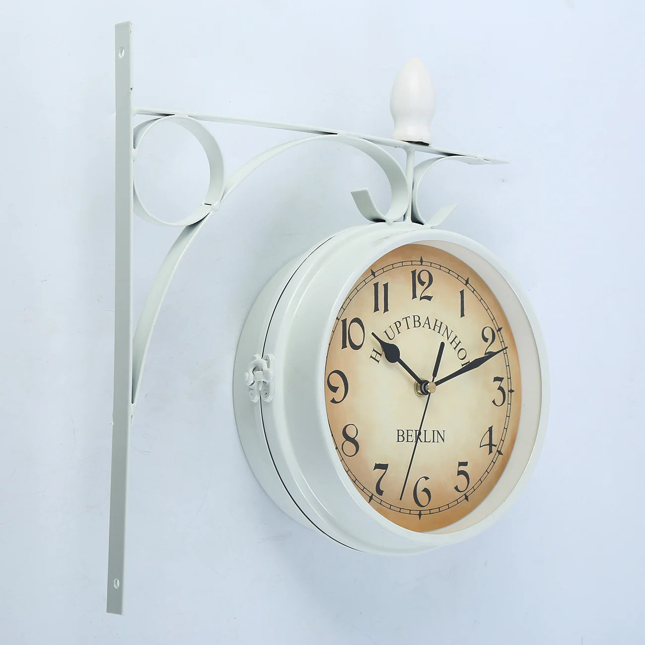 Stationsuhr Doppelseitige Wanduhr Runde Mount Wand Outdoor Garten Dekor Wanduhr Dia 25cm für Weihnachten Home Geschenke