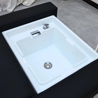 XinSheng Elektrisch verstellbares Lift-Shampoo-Bett, Massagetisch, All-in-One-Salon-SPA-Massagebett mit Haarwaschbecken und Fußbad