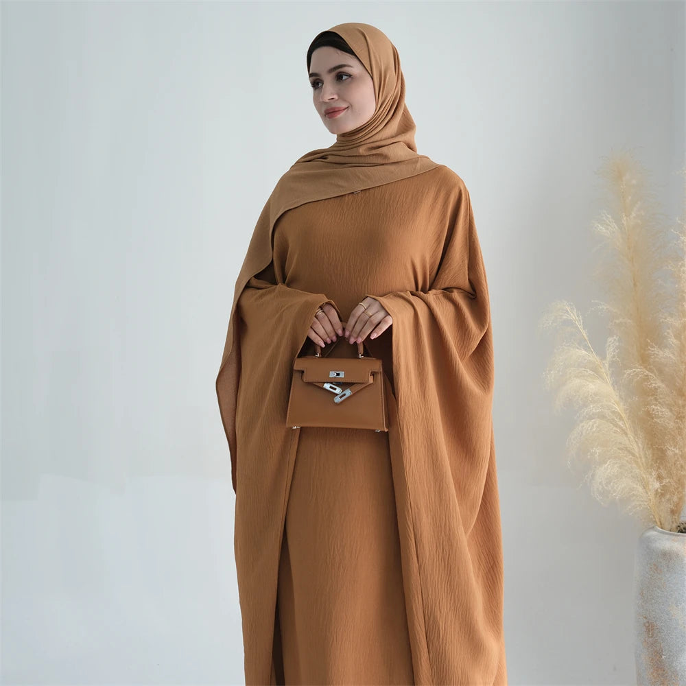 Ramadan Eid Baumwolle Leinen Khimar Abaya Set Dubai Muslim Sets Hijab Kleid Kaftan Abayas Kaftan Marocain Femme Vestidos Para Mujer