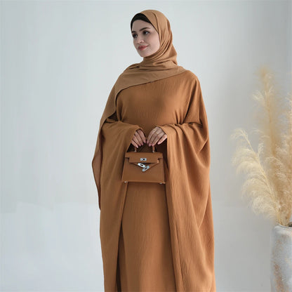 Ramadan Eid Baumwolle Leinen Khimar Abaya Set Dubai Muslim Sets Hijab Kleid Kaftan Abayas Kaftan Marocain Femme Vestidos Para Mujer