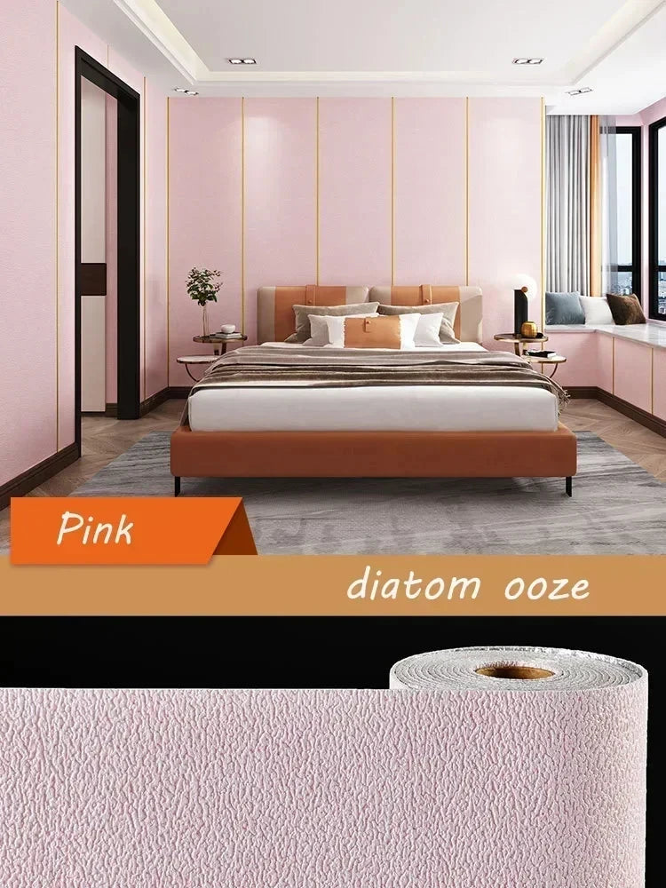 Selbstklebende Kieselalgen-Schlamm-Tapete, verdickter TV-Hintergrund, Leinen-Tapete, Schlafzimmer, Renovierung, Heimdekoration, XPE-Schaum-Wandaufkleber