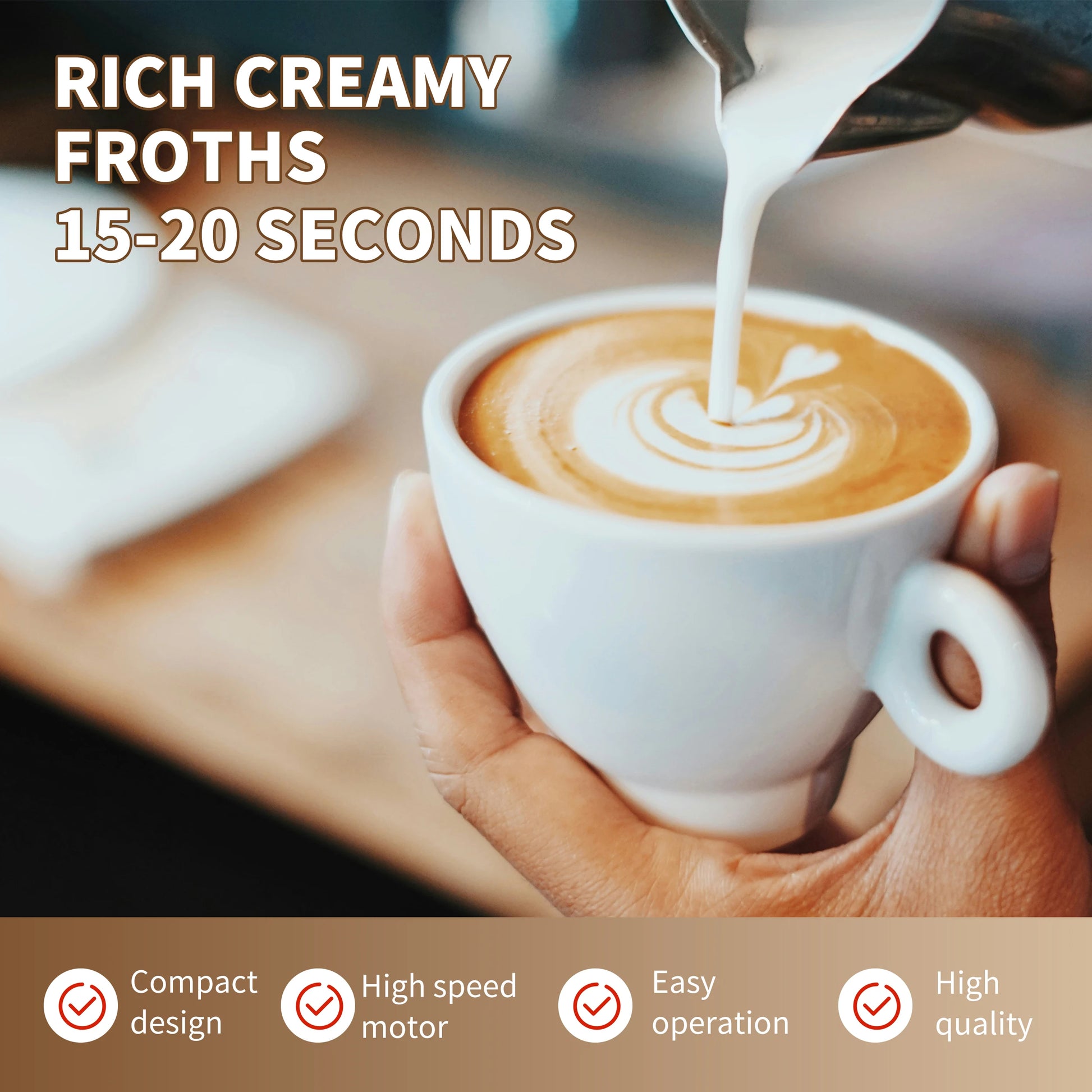 Household Kitchen Portable Mini Handheld SUS304 Mixing Head Electric Food Blender Drink Mixer Coffee Milk Frother With Stand.