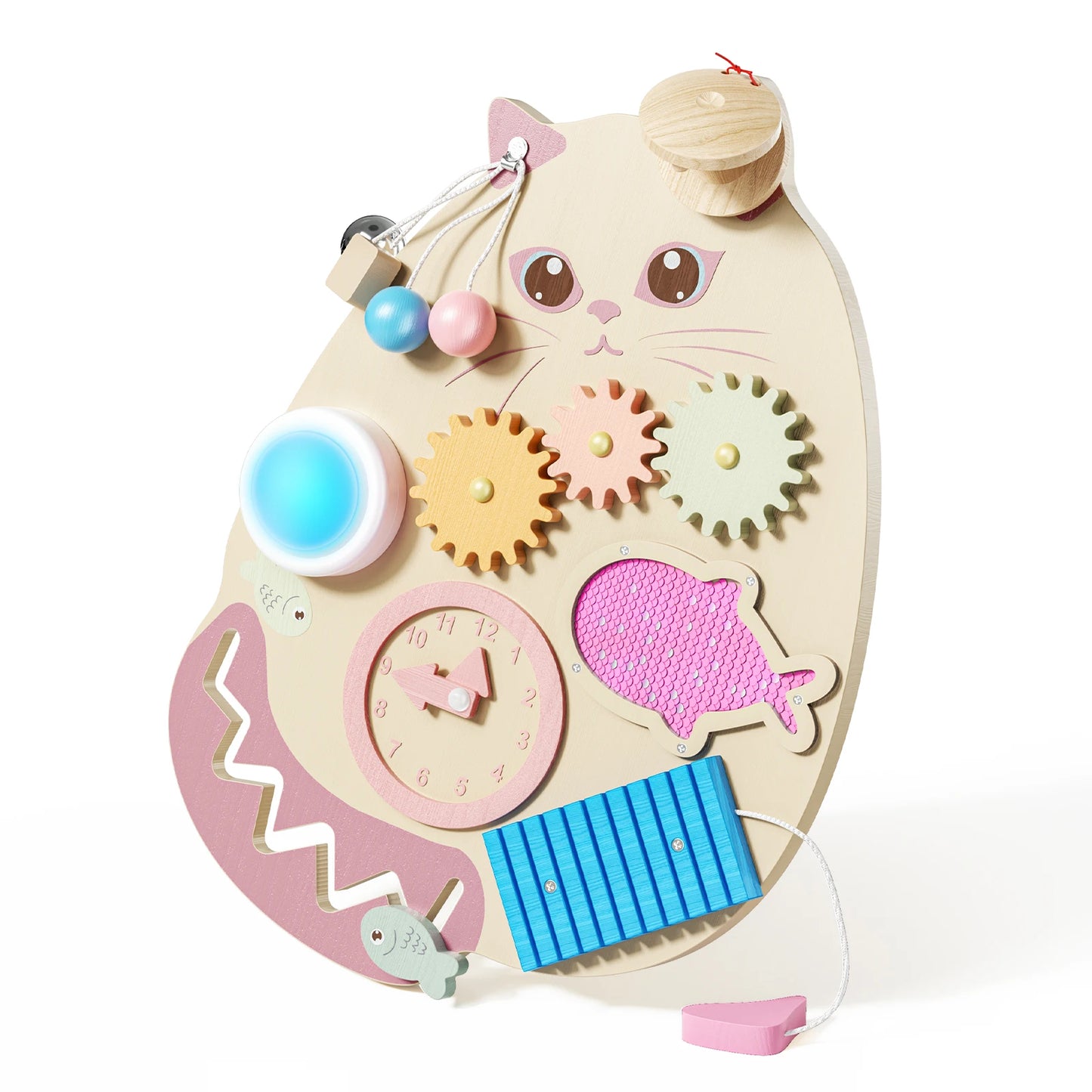 Montessori Board, Busy Board, Montessori Board, Sensory Board Wood Develop Fine Motor Skills For Children From 3 To 6 Years Old.