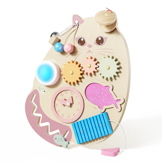 Montessori Board, Busy Board, Montessori Board, Sensory Board Wood Develop Fine Motor Skills For Children From 3 To 6 Years Old.