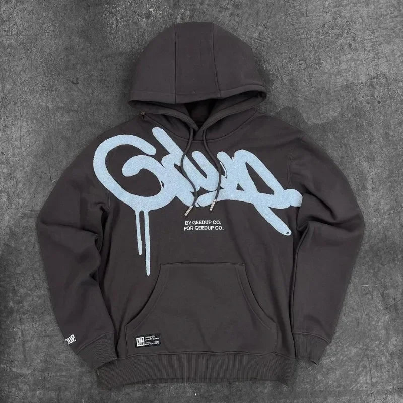 Y2K Women Clothing Fashion Vintage Letter Embroidery Hoodies Harajuku Hip Hop Punk Oversized Hoodies Sweatshirts Casual Jacket.