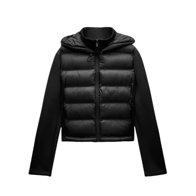 2025 Winter New Arrival  Women's Lightweight Warm Down Jacket with Long Sleeves and Zippered Hooded Sports Coat 4391742.