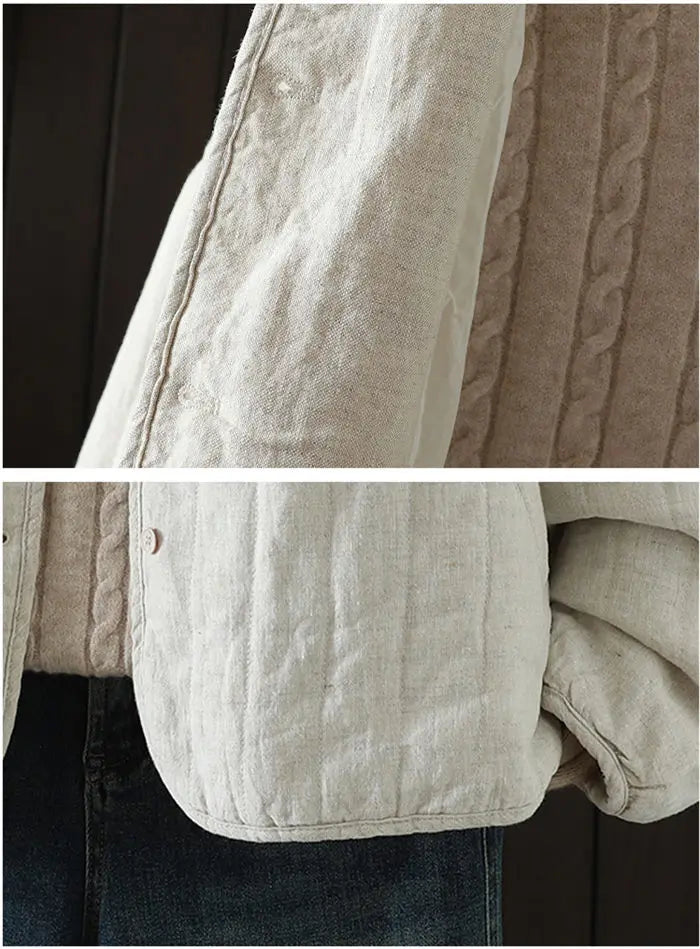 2023 Retro Kunst Winter kurze Jacke Frauen einfarbig personal isierte vielseitige lose lässige Baumwoll mantel geste ppte Tops z4260