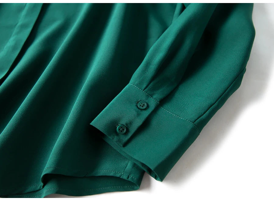 SuyaDream Damen-Seidenhemden, 100 % echte Seide, solide, langärmelige, schicke Blusen mit Knöpfen, 2025, Frühling, Sommer, Büro-Dame-Top, Weiß