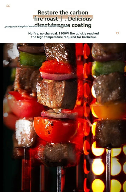 Non-smoking Automatic Rotating Household Electric Barbecue Oven Large Capacity Camping Multi-function