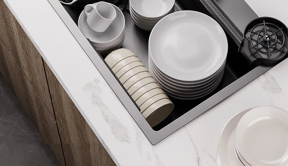 Kitchen Sink Stainless Steel Rice Grain Pattern Multifunctional Wear and Stain Resistant Large Single Slot Wash Dish Basin