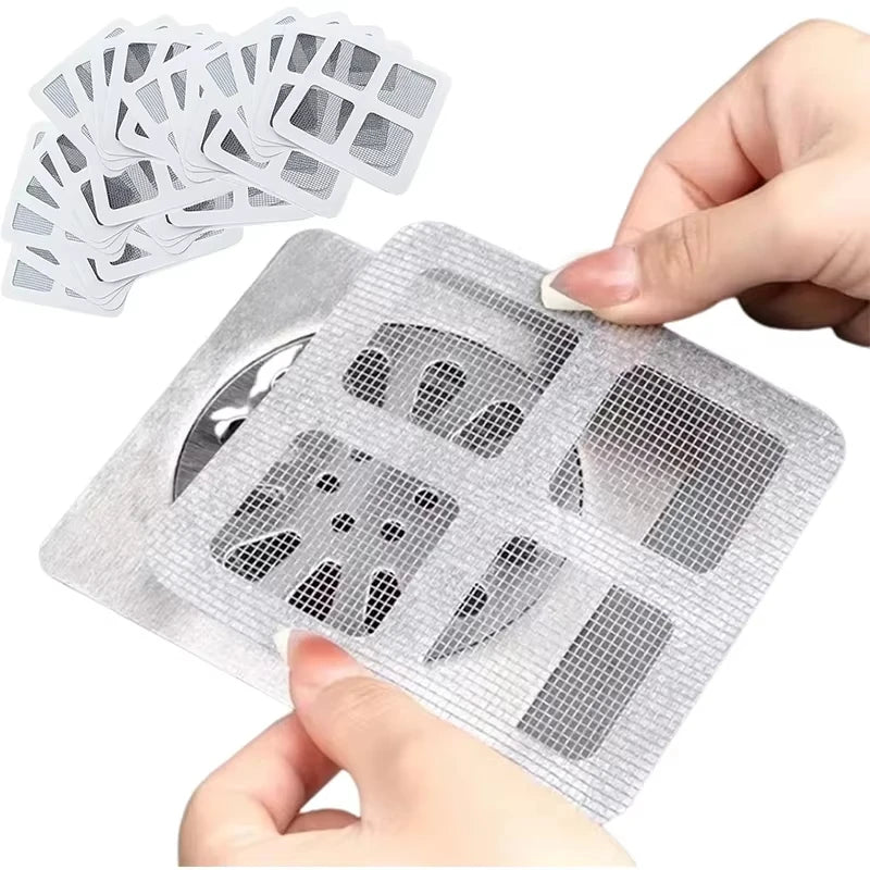 10pcs Disposable Shower Drain Hair Catcher Mesh Shower Drain Covers Floor Sink Strainer Filter Hair Stopper For Bathroom Kitchen