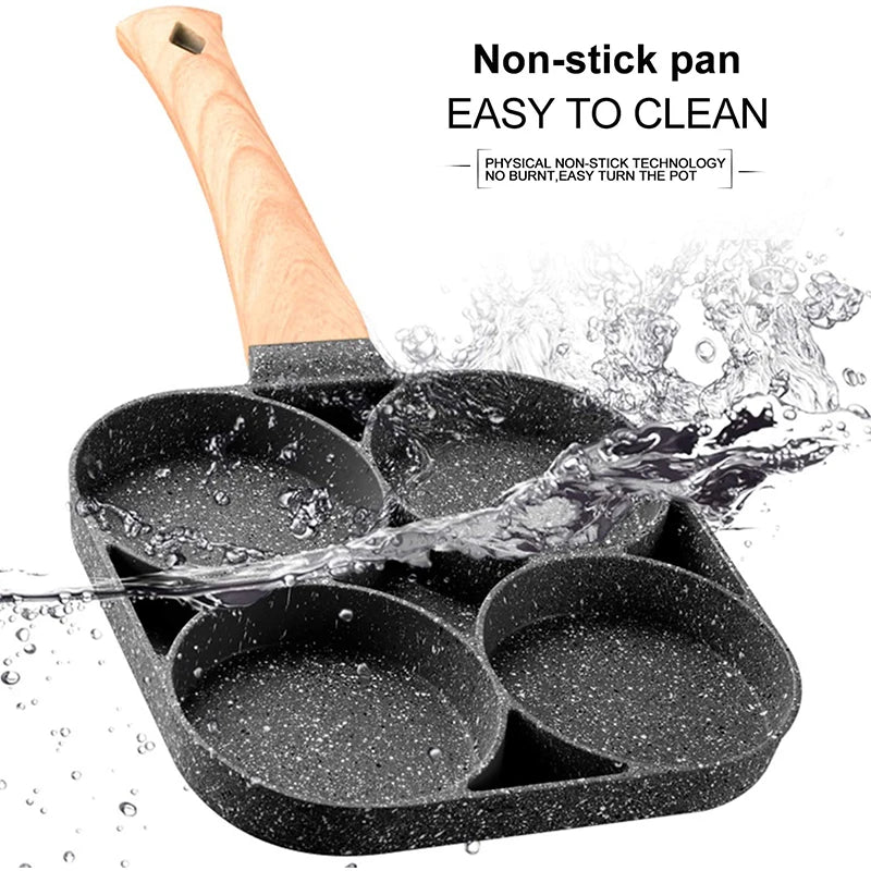 LMETJMA Egg Frying Pan Nonstick Pancake Pans 4-Cups Cookware Pancake Pan Egg Pan Suitable for Gas Stove Induction Cooker JT87.