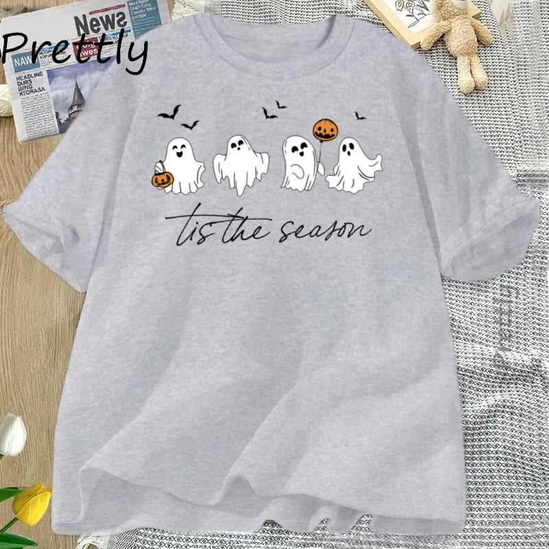 Tis The Season Herbst T-Shirt Süßes Damen-Halloween-T-Shirt Kürbissaison Thanksgiving Herbst-T-Shirt Damenbekleidung.