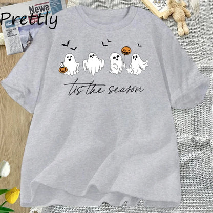 Tis The Season Herbst T-Shirt Süßes Damen-Halloween-T-Shirt Kürbissaison Thanksgiving Herbst-T-Shirt Damenbekleidung.
