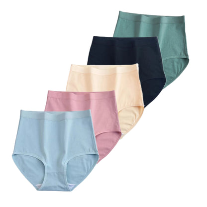 FallSweet 5Pcs/Lot Cotton Panties for Women Plus Size Underwear High Waist Comfortable Female Underpants Sexy Lingerie M-XXXL