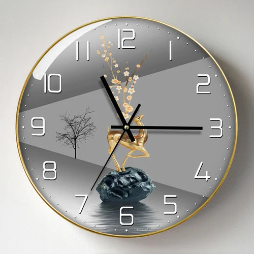 Wanduhr, Wohnzimmer mit Kalender, Zuhause, modisch, einfach, modern, Wanduhr, 2023, neuer Stil, stumm, Licht, Luxus