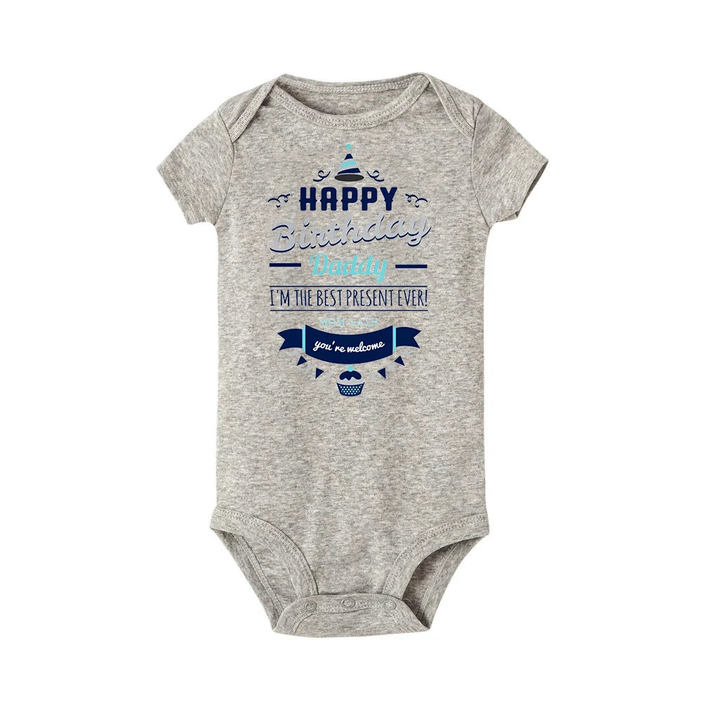 Alles Gute zum Geburtstag Papa Neugeborenes Baby Body Geschlechtsneutrale Babyartikel Säuglingskleidung Zwillinge Outfit Strampler Vater Geburtstagsgeschenk.