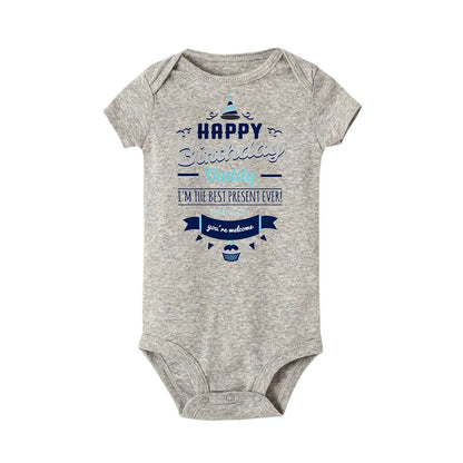 Alles Gute zum Geburtstag Papa Neugeborenes Baby Body Geschlechtsneutrale Babyartikel Säuglingskleidung Zwillinge Outfit Strampler Vater Geburtstagsgeschenk.