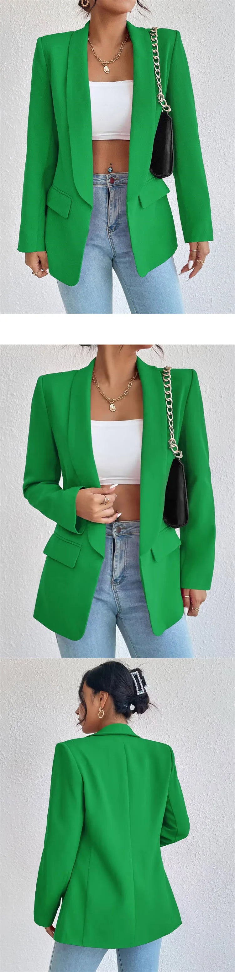 Koreanische Beliebte Rosa Neue Oberbekleidung Frauen 2024 Mode Weiblichen Frühling Jacke Casual Langarm Schwarz Blazer Mäntel