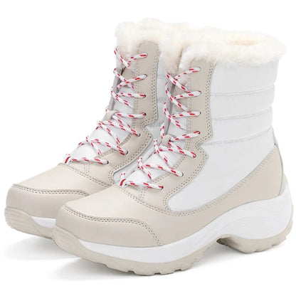Women's Boots Lightweight Fur Boots Ankle Heels Winter Shoes Woman Fashion White Platform Botas Mujer Snow Boots Winter Footwear